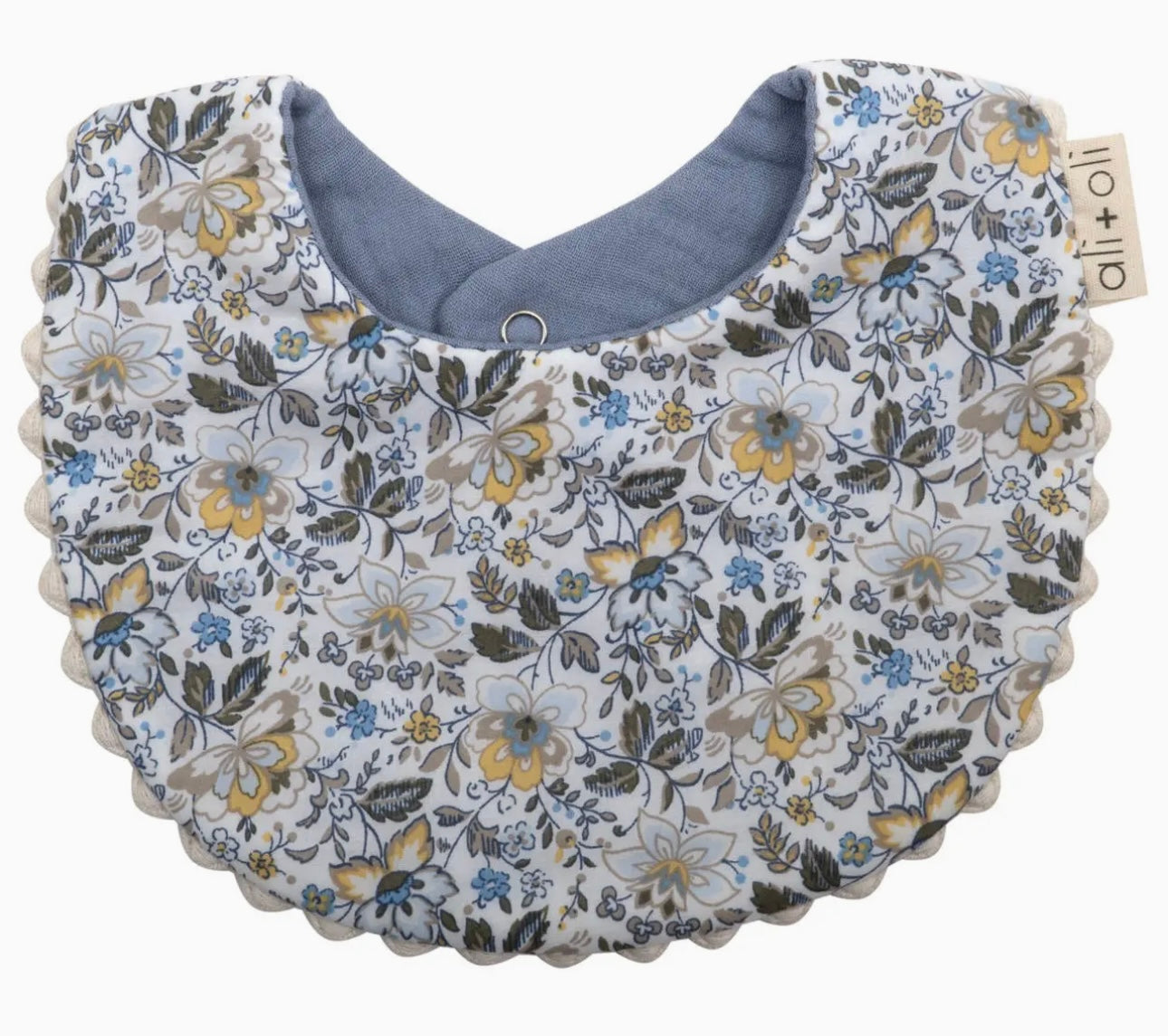 Muslin Cotton Reversable Baby Bib | Blue Bibs