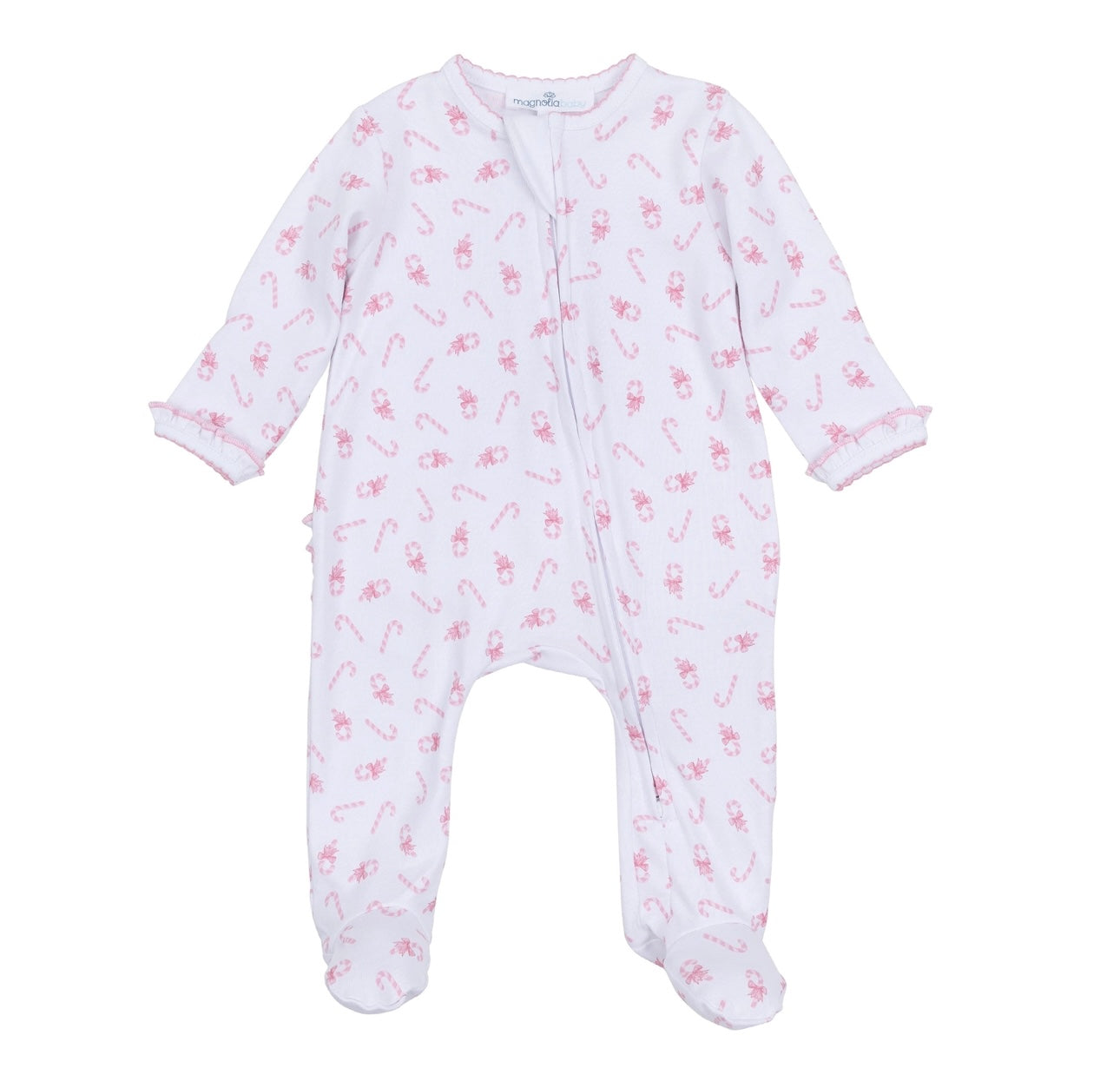 Sweet Peppermint Print Zip Footie