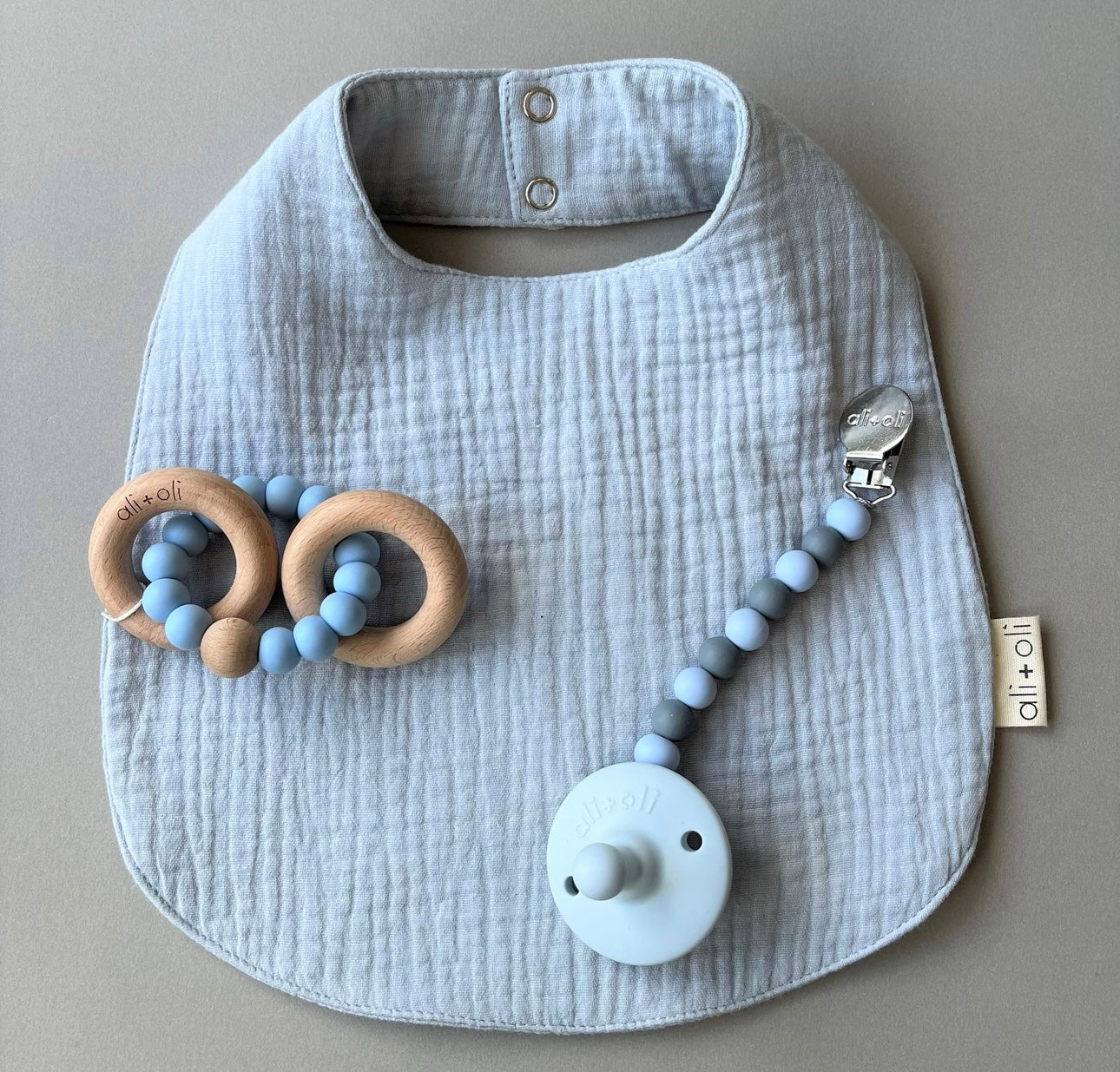 Muslin Cotton Snap Baby Bib | Blue