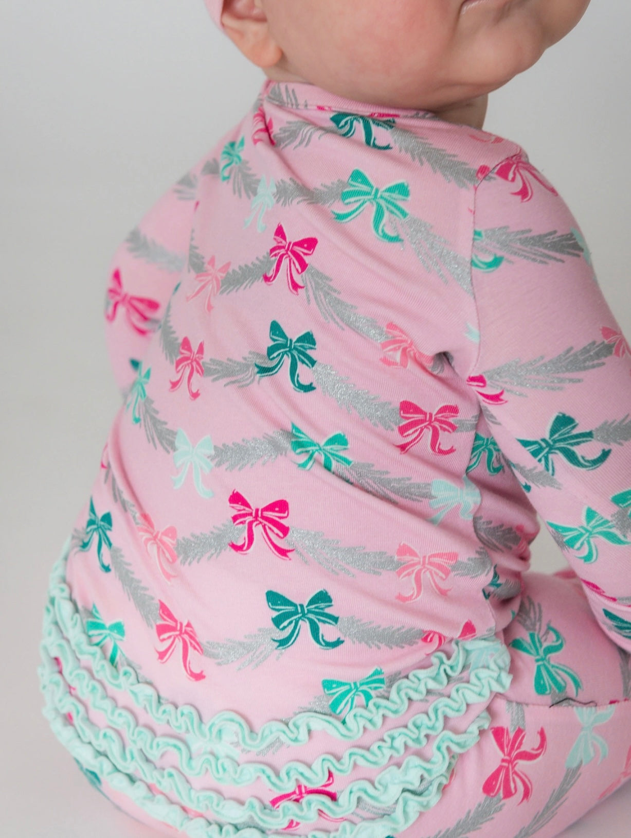 Sparkle Pink Tinsel Ruffle Onesie Footie | Ruffle Butts