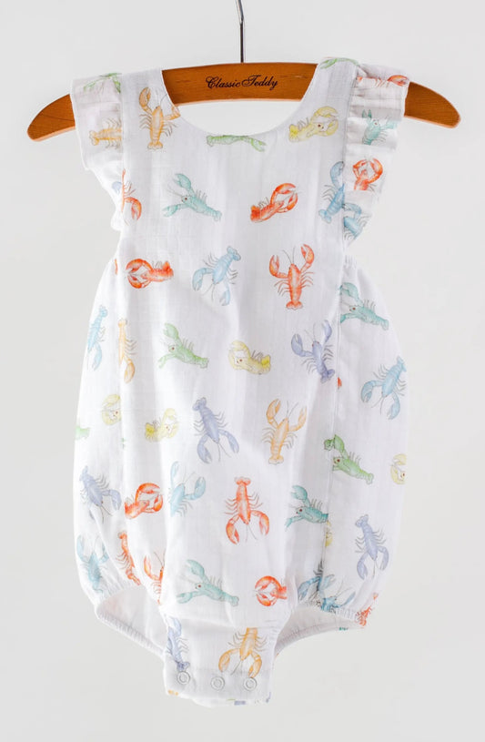 Colorful Claws Organic Muslin Bubble Romper