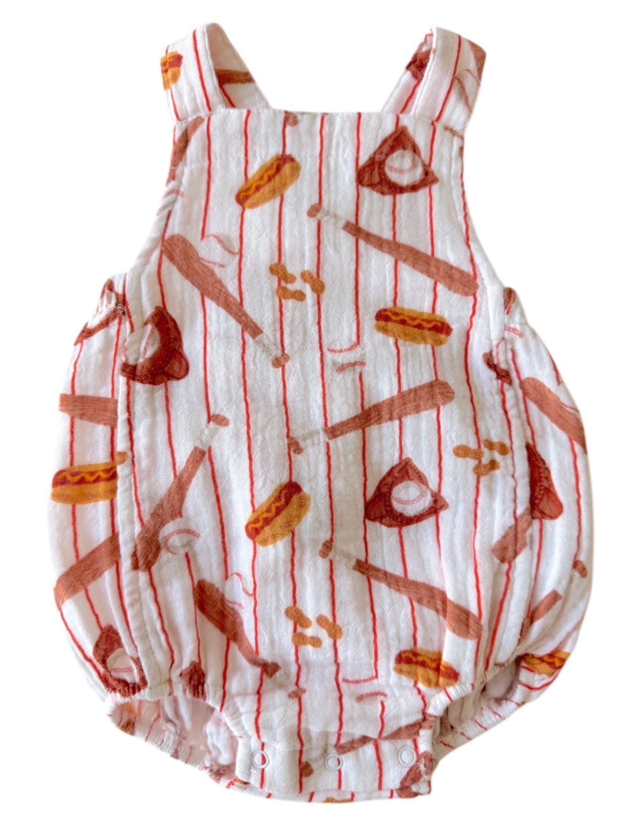 Baseball Muslin Sunsuit
