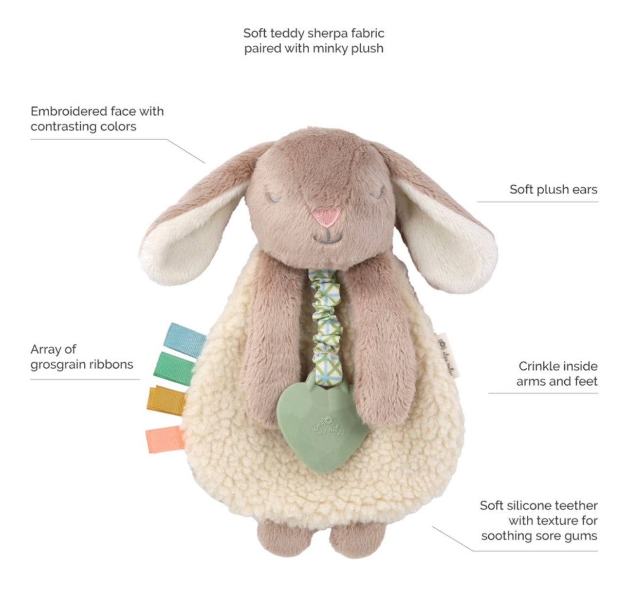 Taupe Bunny Itzy Ritzy Lovey Plush