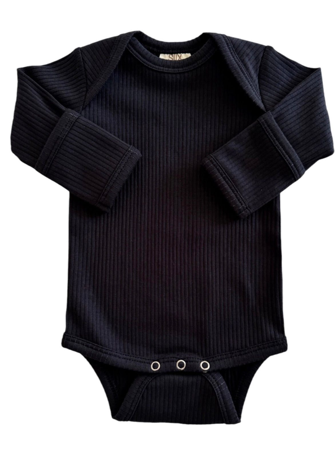 Black/Organic Ribbed Bodysuit