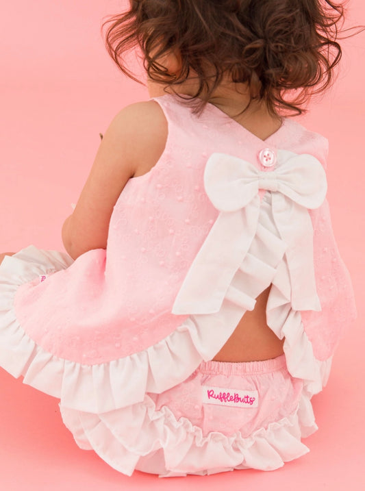 Pink & White Top & Bloomer Set