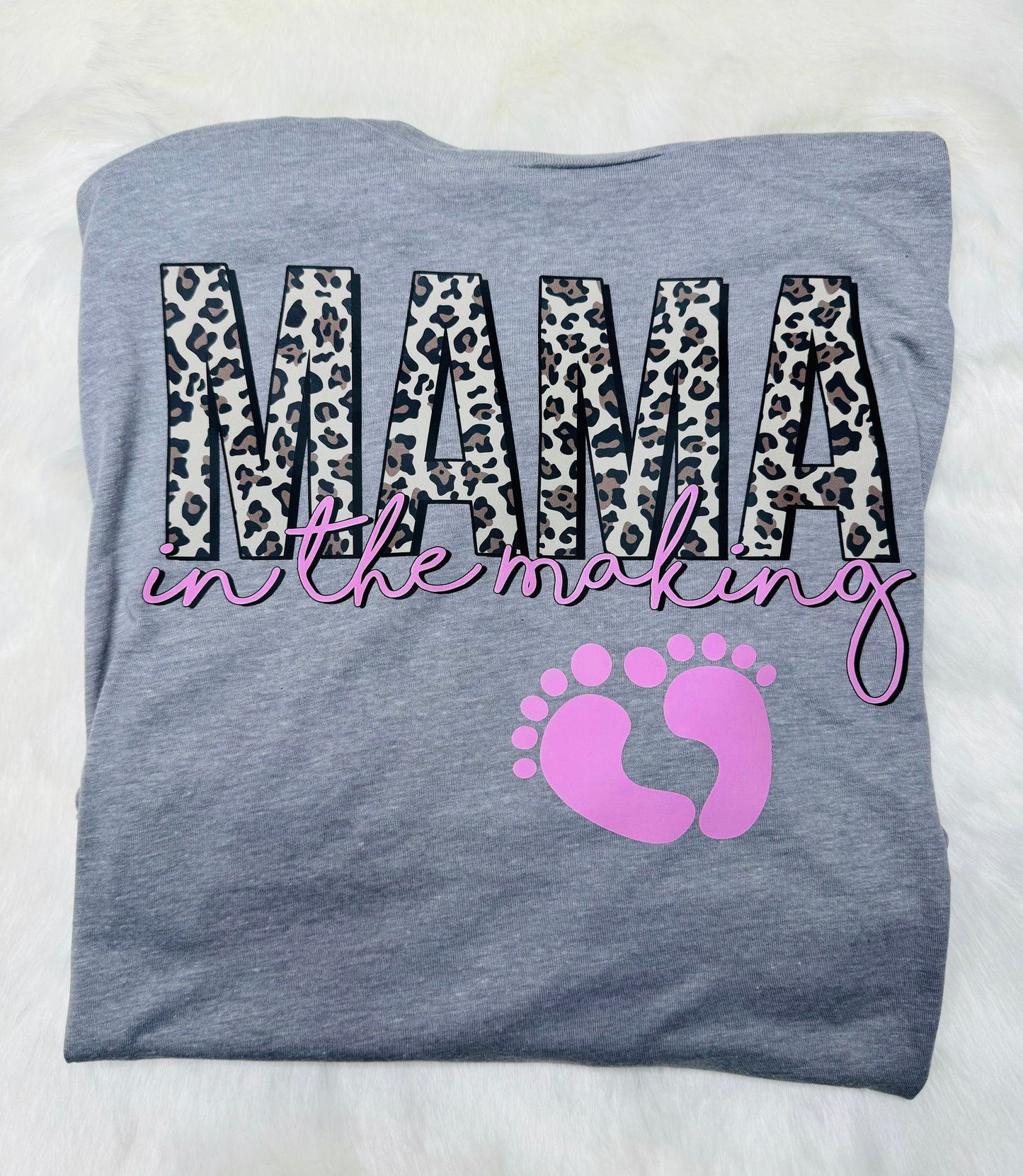 “Mama in the Making” in Pink Tee