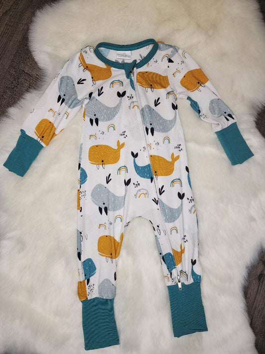 Whales Bamboo Onesie