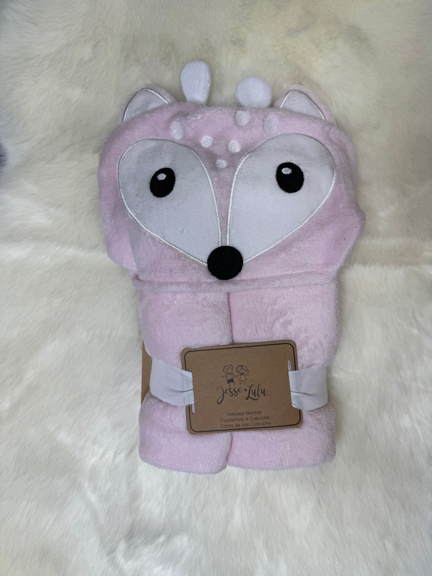 Animal Hooded Blanket - Pink