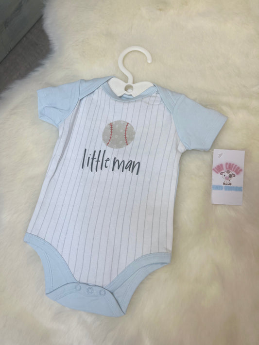 “Little Man” Baseball Onesie