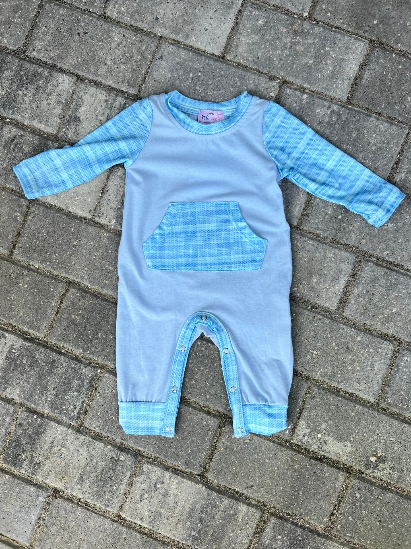 Blue Plaid Onesie